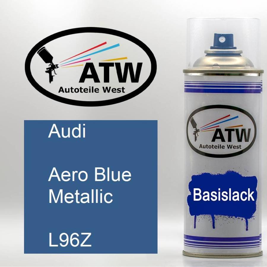 Audi, Aero Blue Metallic, L96Z: 400ml Sprühdose, von ATW Autoteile West.